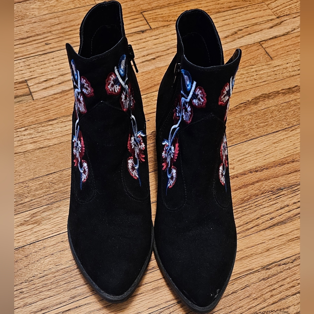 Champs Blue floral ankle boots